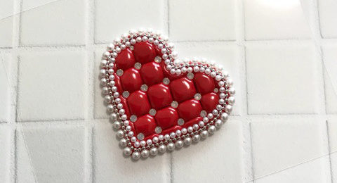 Y様が作った赤色のグルーデコハートマトラッセ