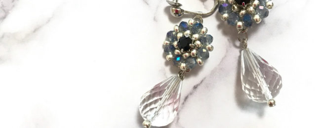 アクセサリーレッスンで生徒様が作ったイヤリング