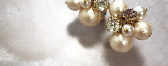 アクセサリー教室で生徒様が作ったイヤリング