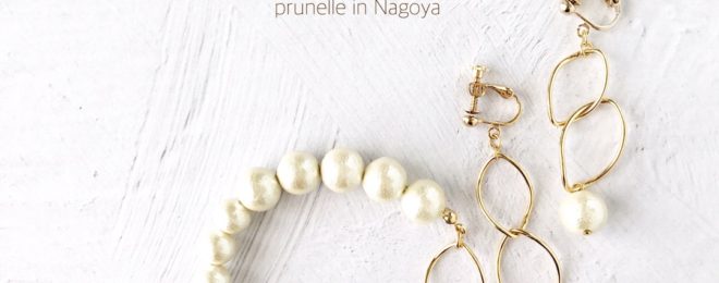 MuseAccessoriesチェーン＆パールのブレスとイヤリング